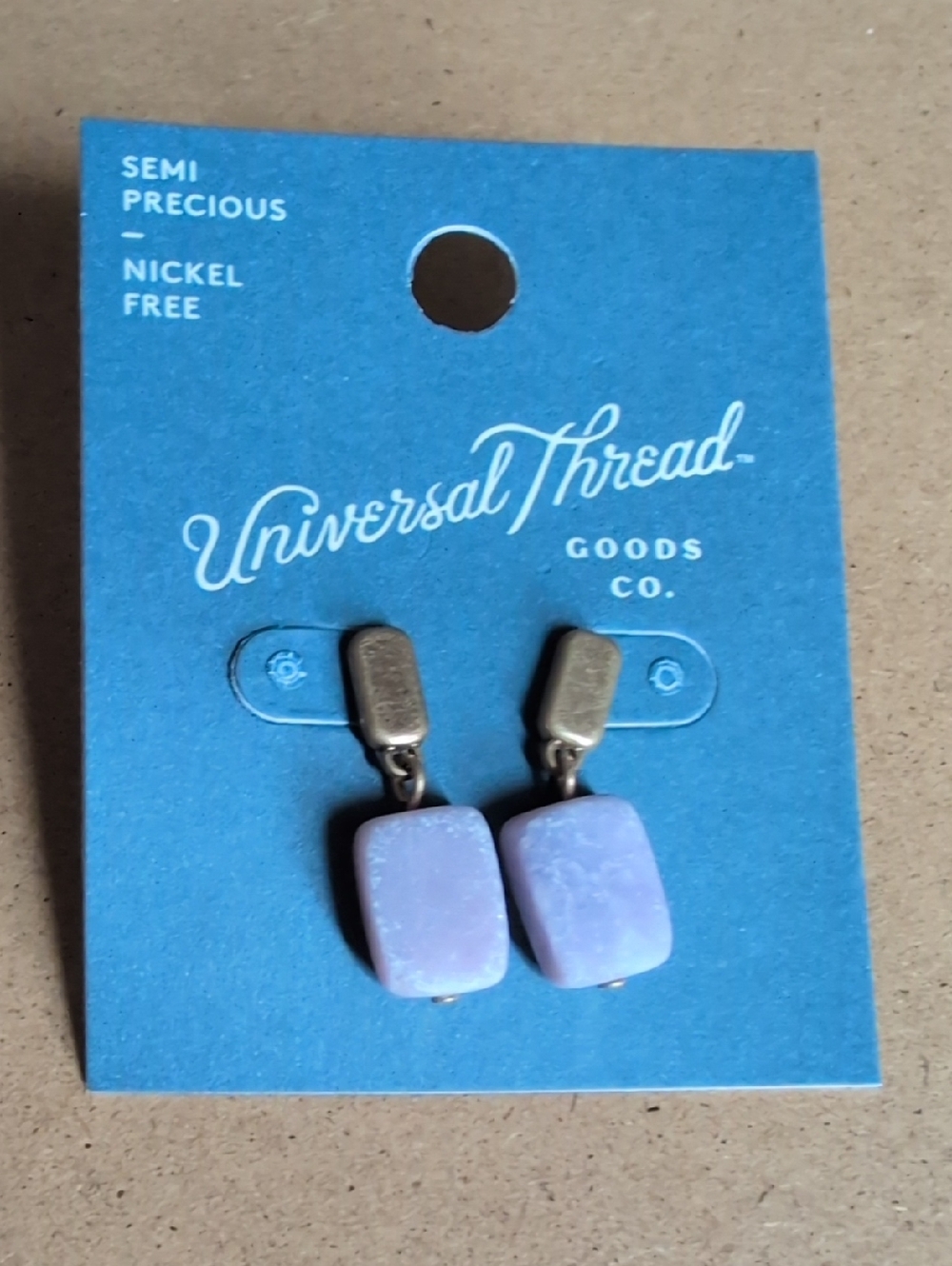 Universal Thread Lavender Rectangular Drop Earrings